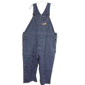Big Mac Authentic Hickory Stripe Denim Bib Workwear Overalls Vtg 80’s